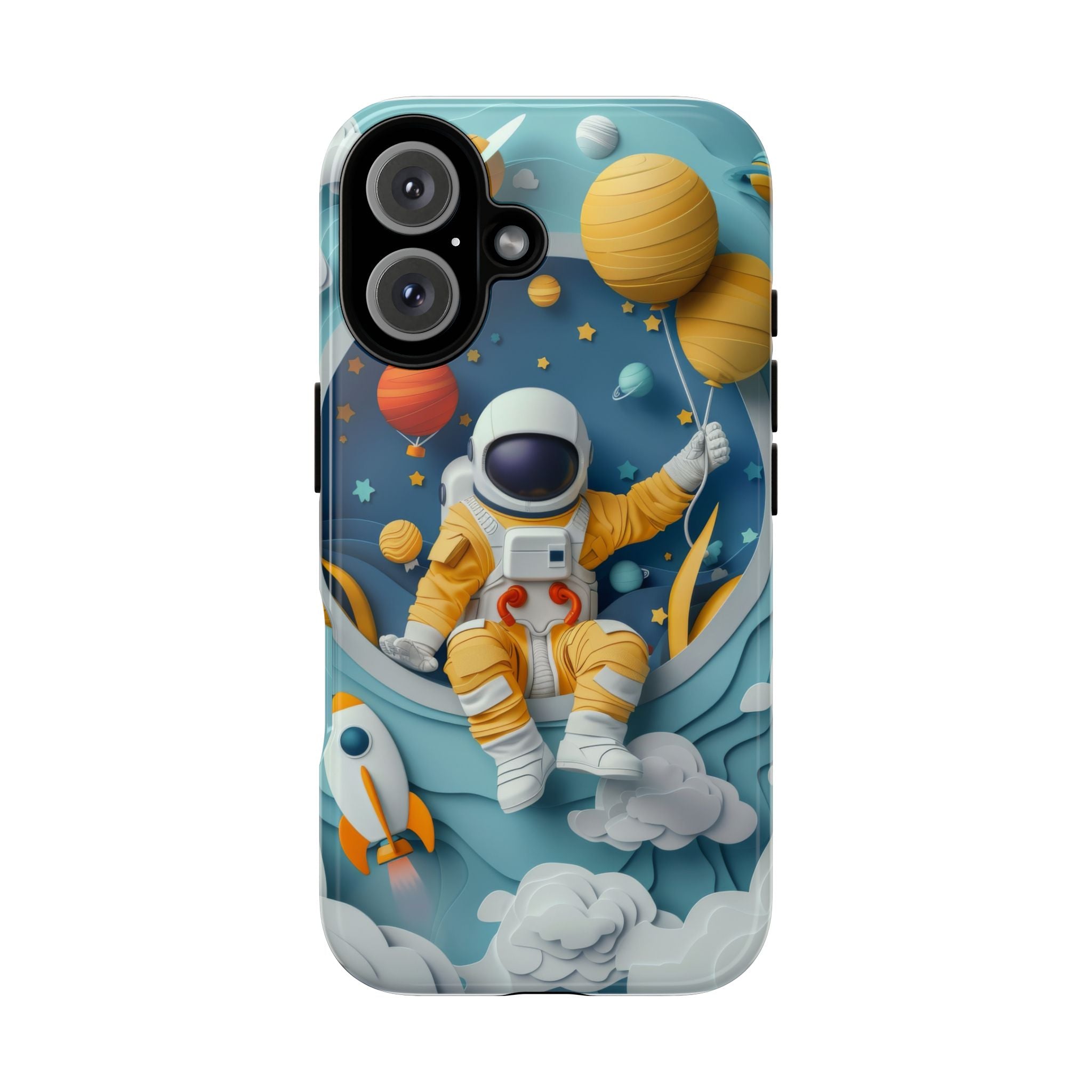 Astronaut Space Phone Case | Cute Retro Rocket & Planets iPhone Cover