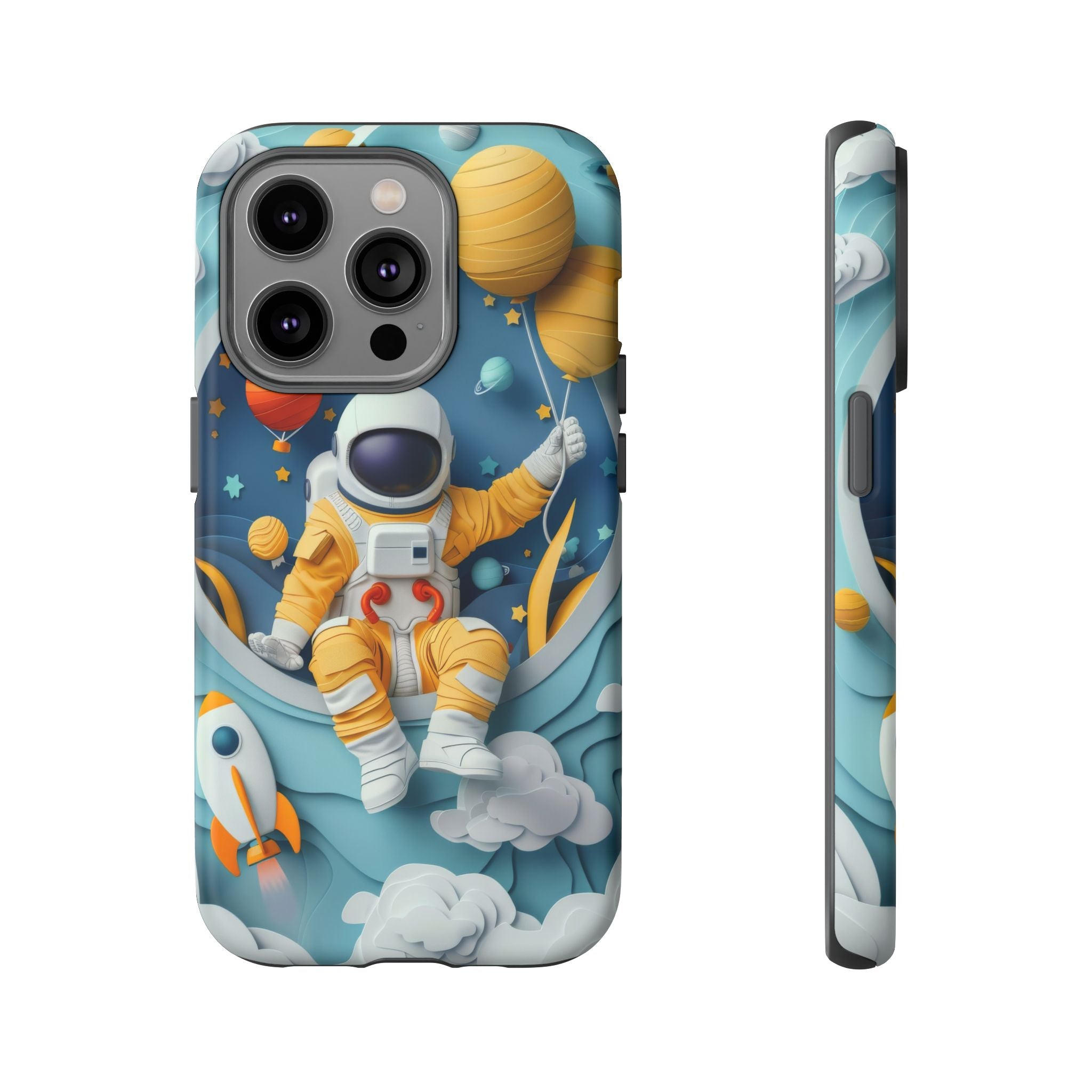 Astronaut Space Phone Case | Cute Retro Rocket & Planets iPhone Cover