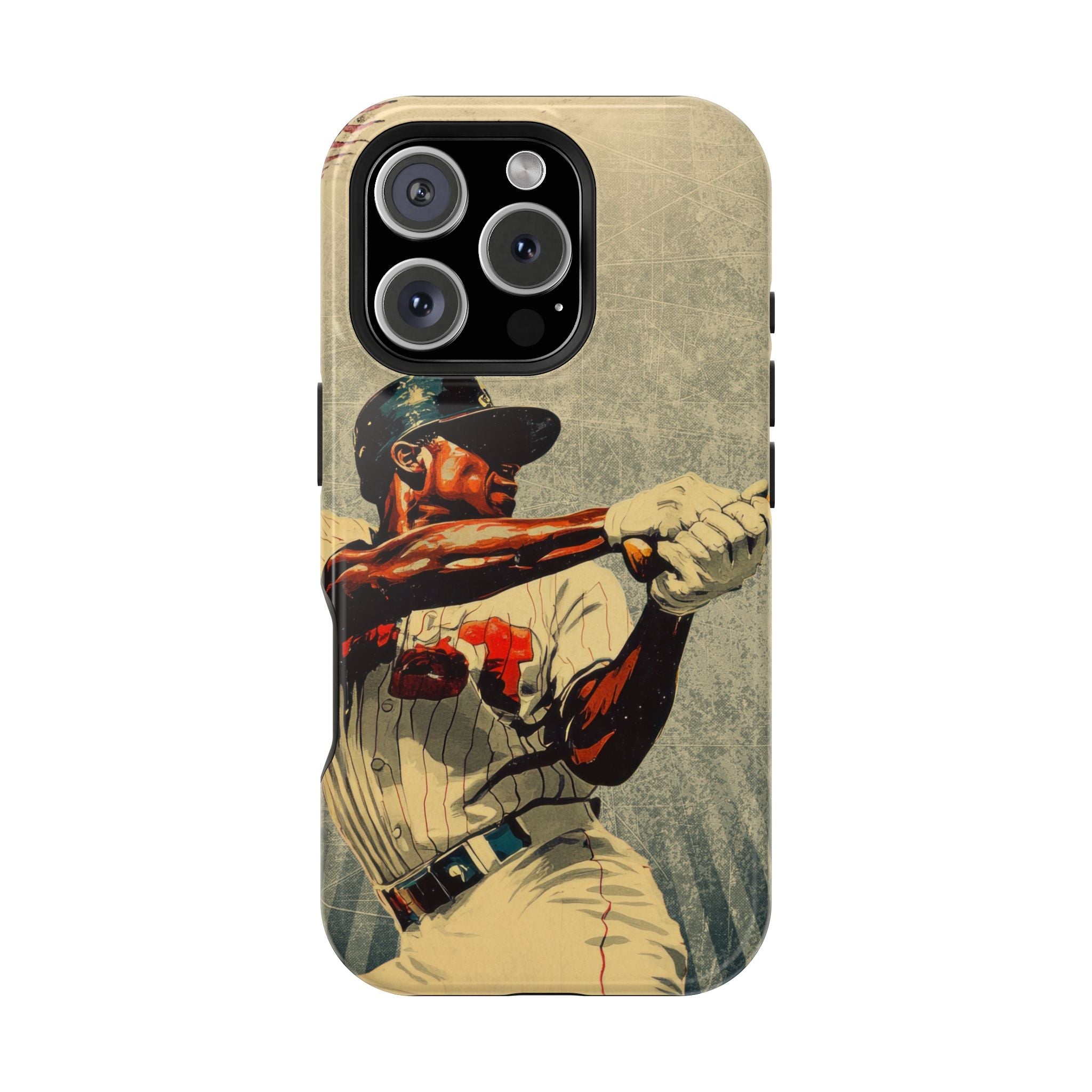 Vintage Baseball Batter iPhone Case | Magnetic Impact-Resistant