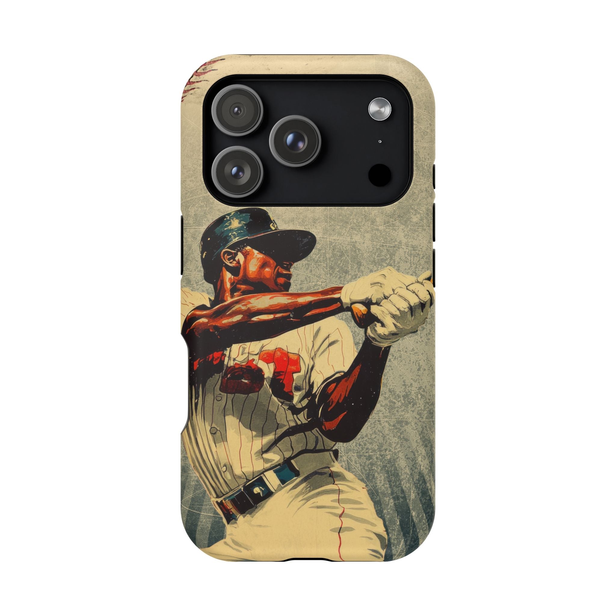 Vintage Baseball Batter iPhone Case | Magnetic Impact-Resistant