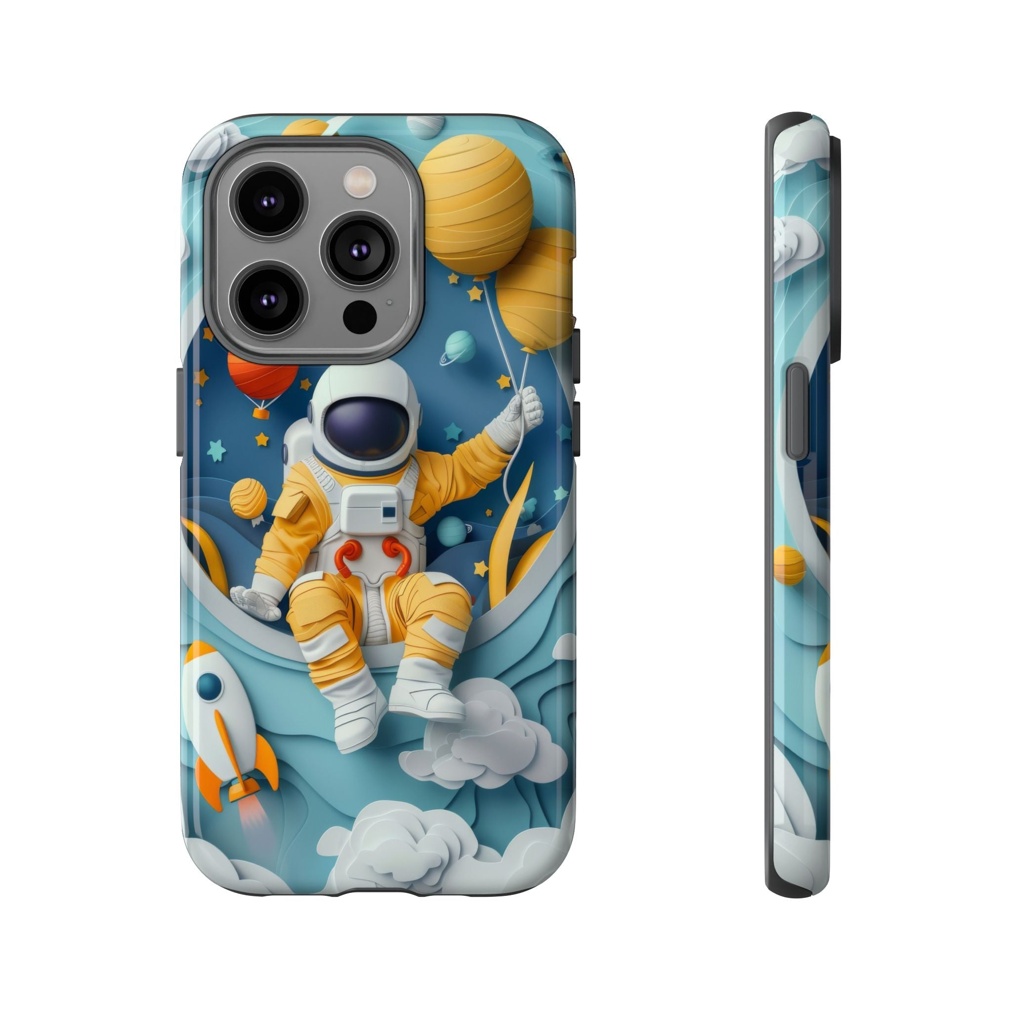 Astronaut Space Phone Case | Cute Retro Rocket & Planets iPhone Cover