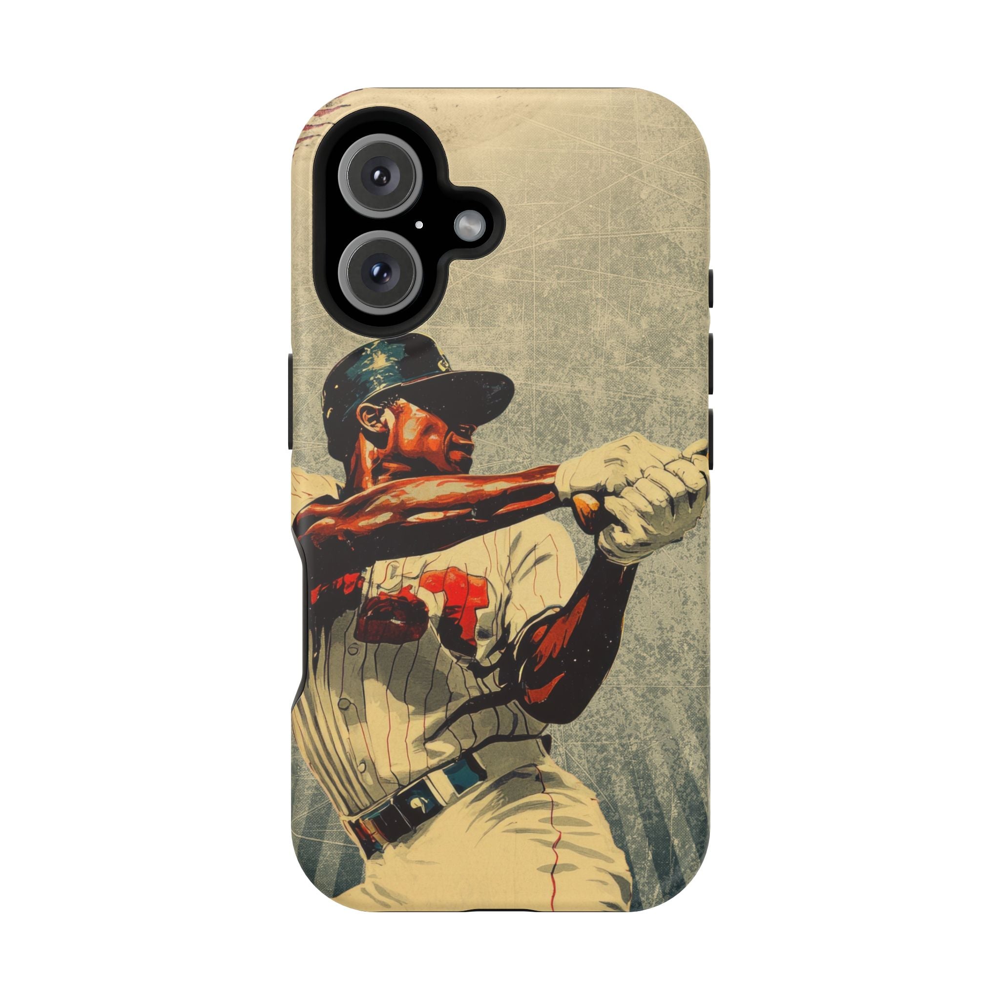 Vintage Baseball Batter iPhone Case | Magnetic Impact-Resistant