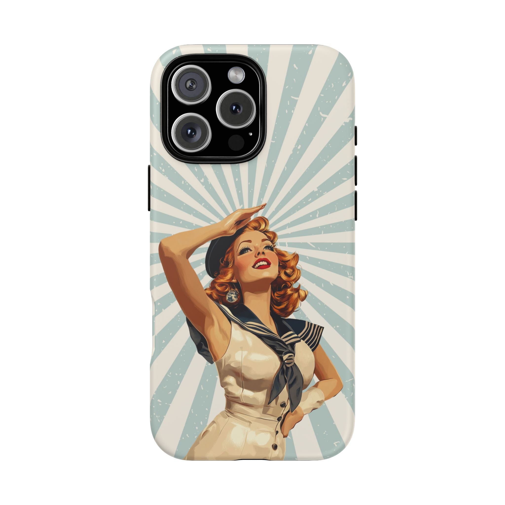 Retro Pin-Up Sailor iPhone Case | Vintage Nautical iPhone Cover