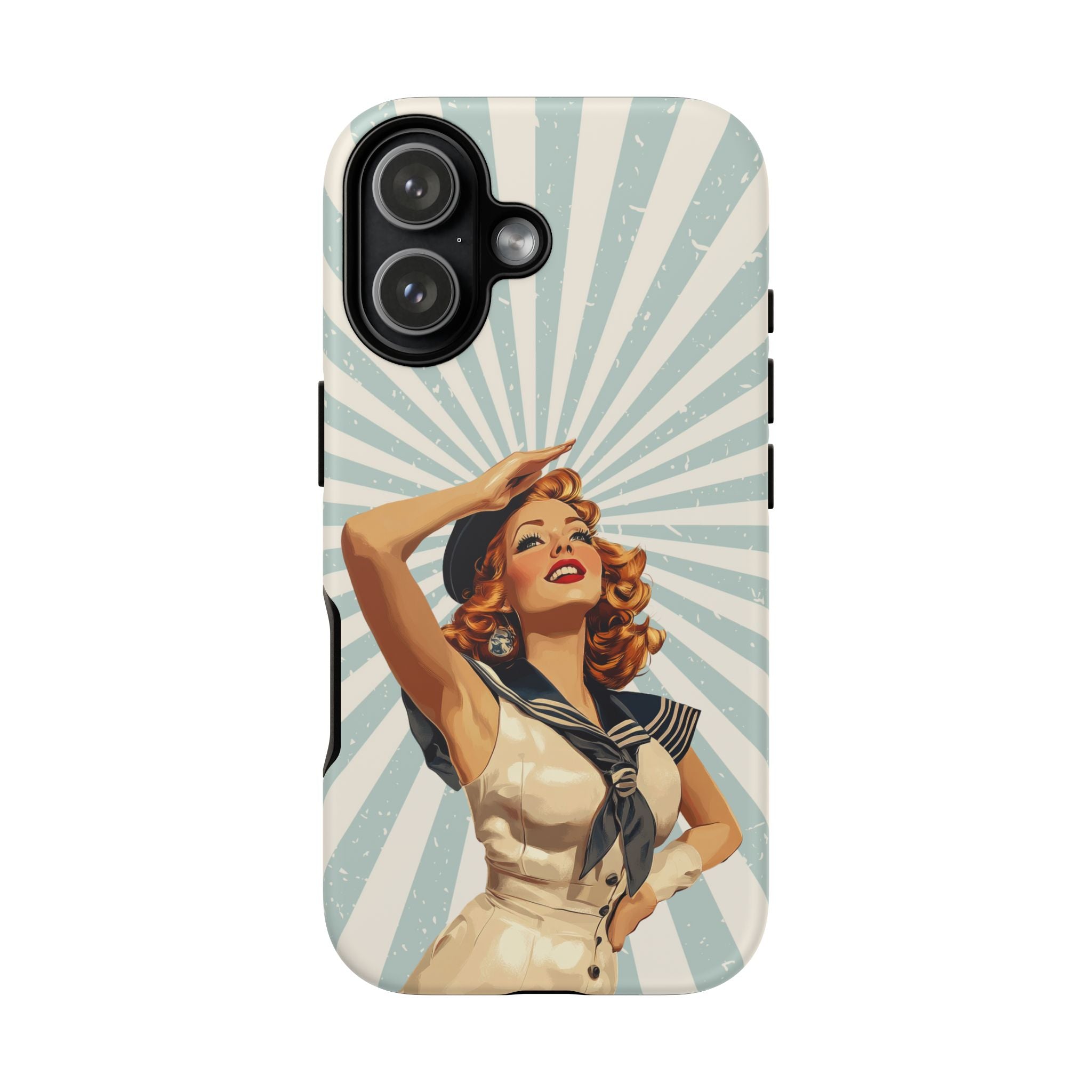 Retro Pin-Up Sailor iPhone Case | Vintage Nautical iPhone Cover