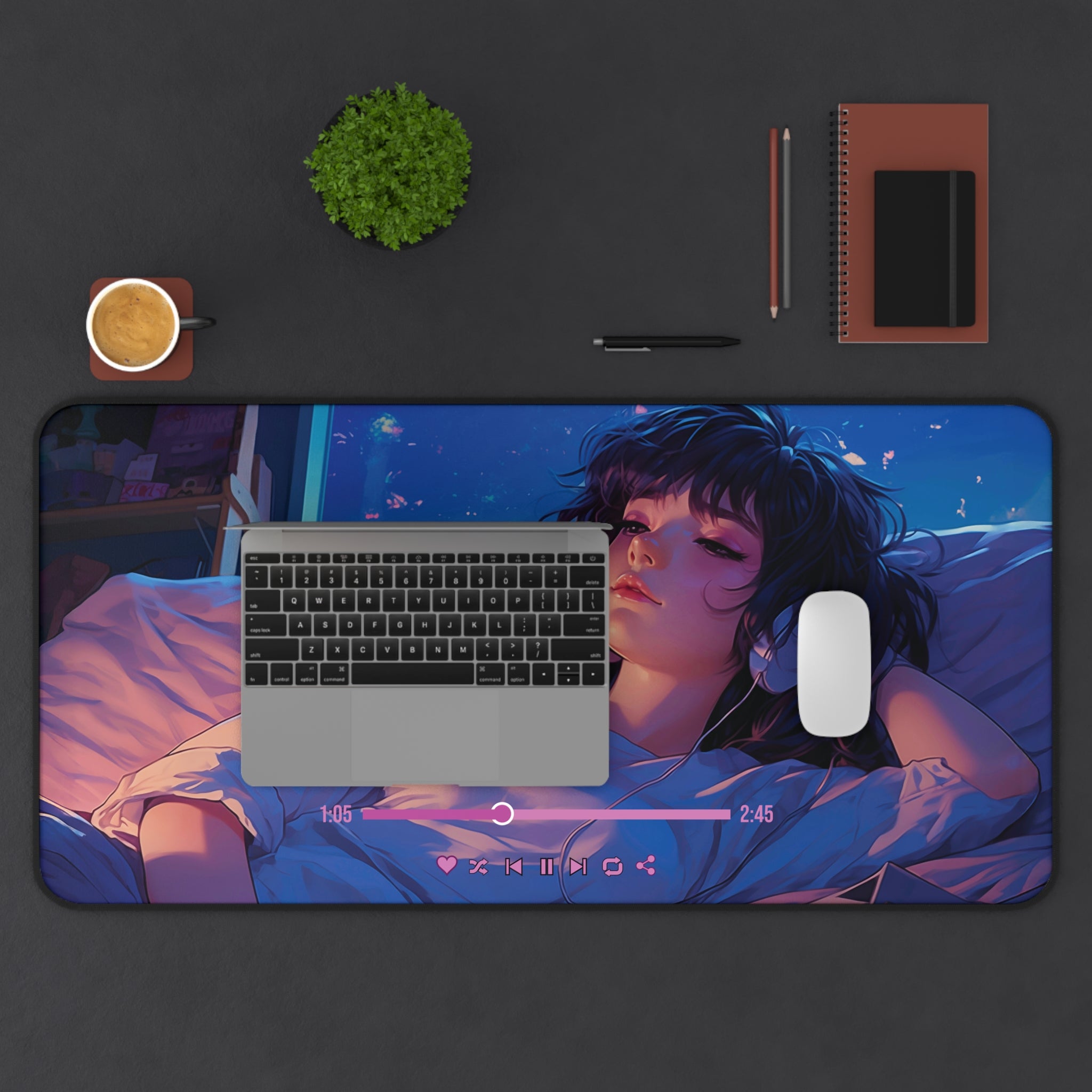 Midnight Lo-Fi Dreams – XL Aesthetic Anime Gaming Mouse Pad