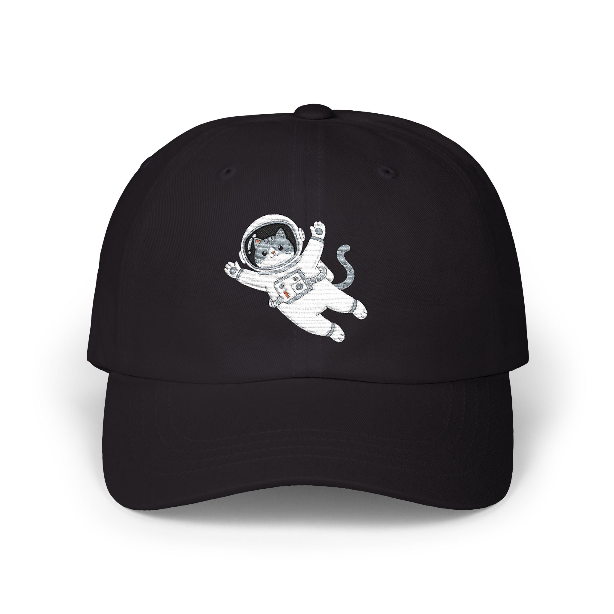 Astronaut Cat Dad Cap | Embroidered Space Cat Baseball Hat