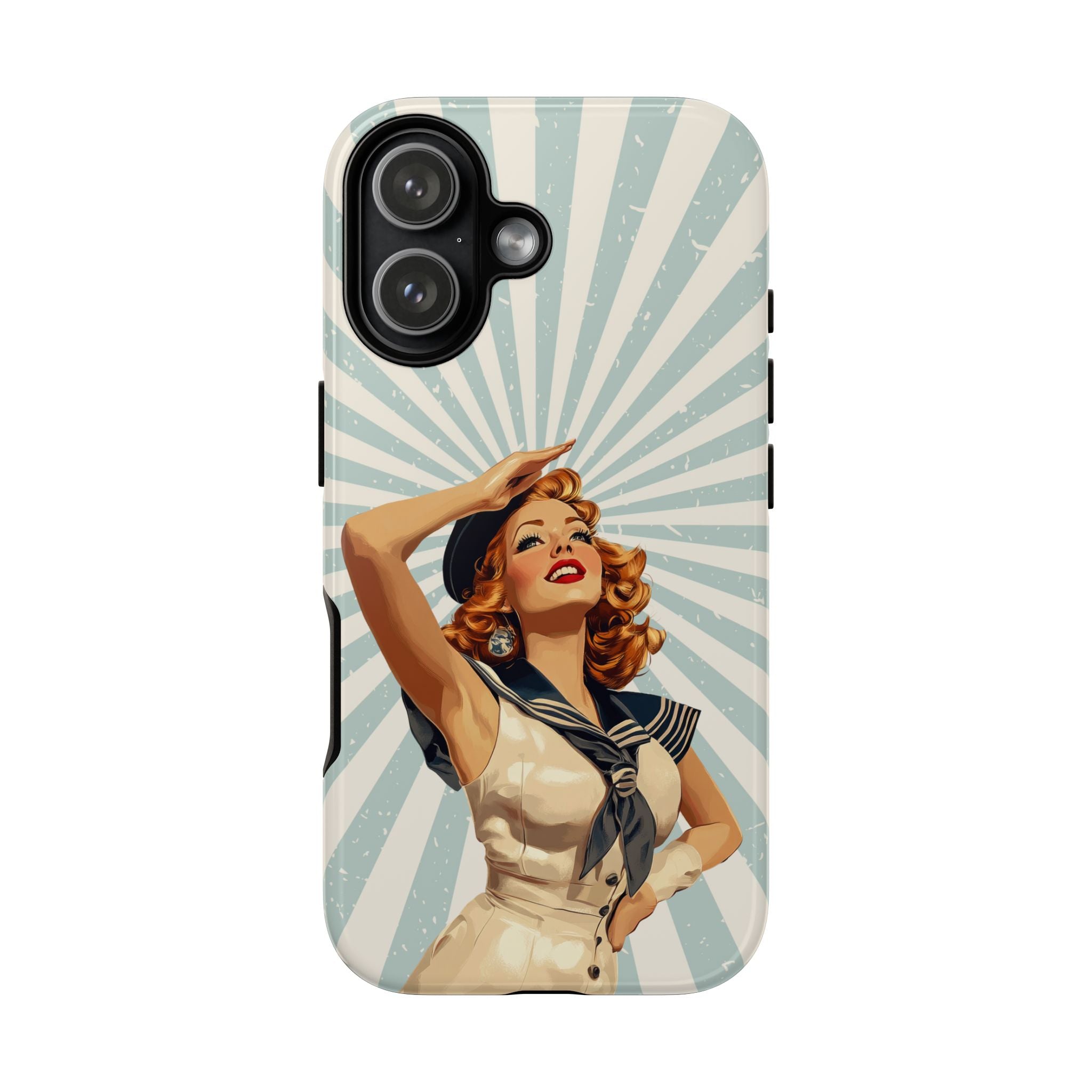 Retro Pin-Up Sailor iPhone Case | Vintage Nautical iPhone Cover