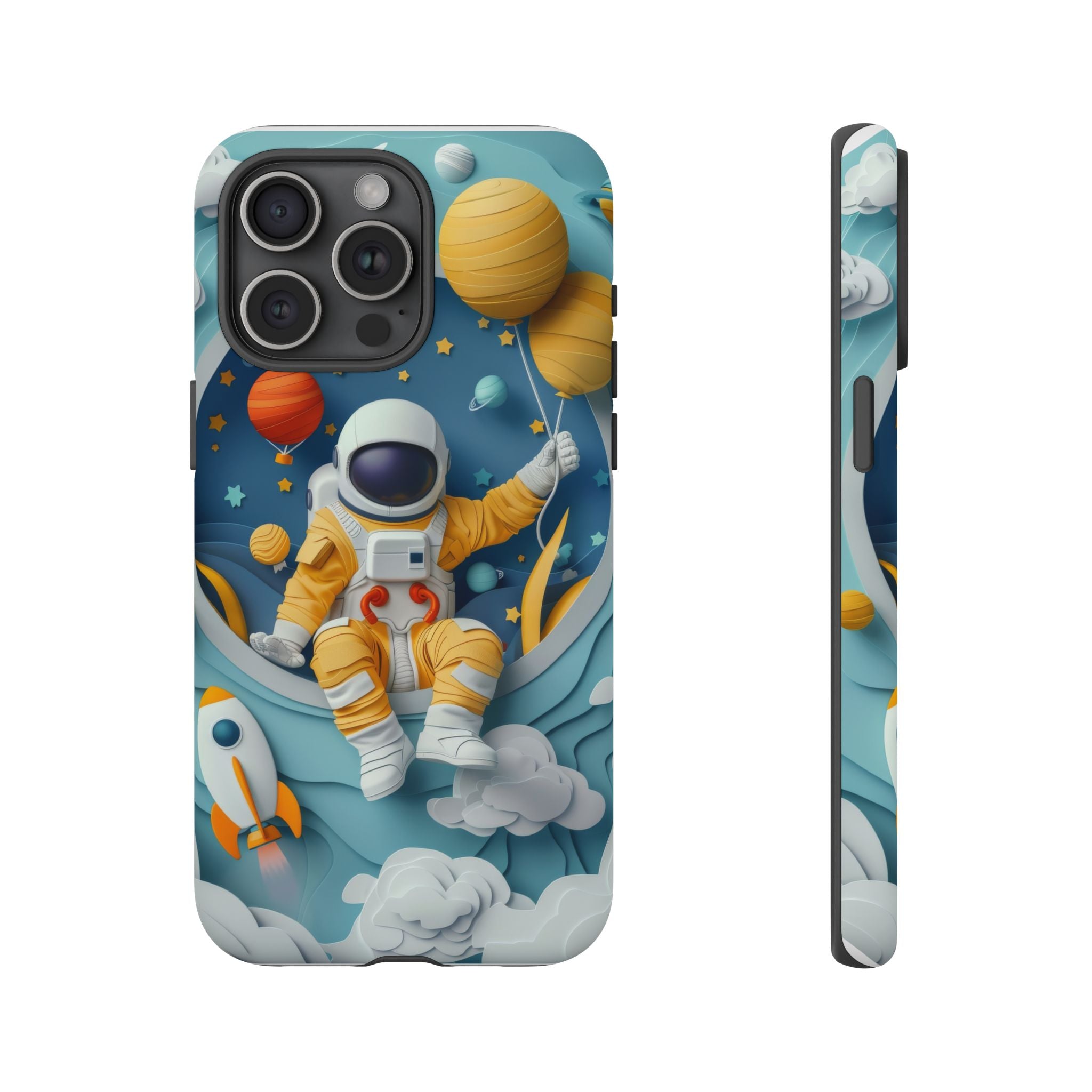 Astronaut Space Phone Case | Cute Retro Rocket & Planets iPhone Cover