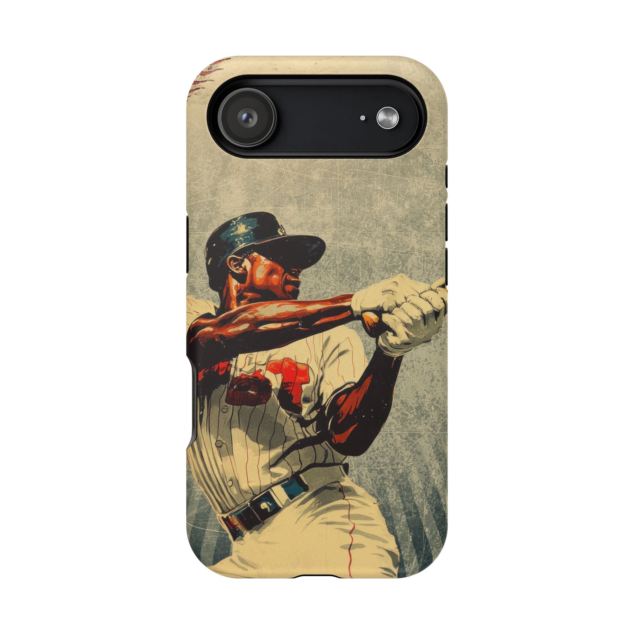 Vintage Baseball Batter iPhone Case | Magnetic Impact-Resistant