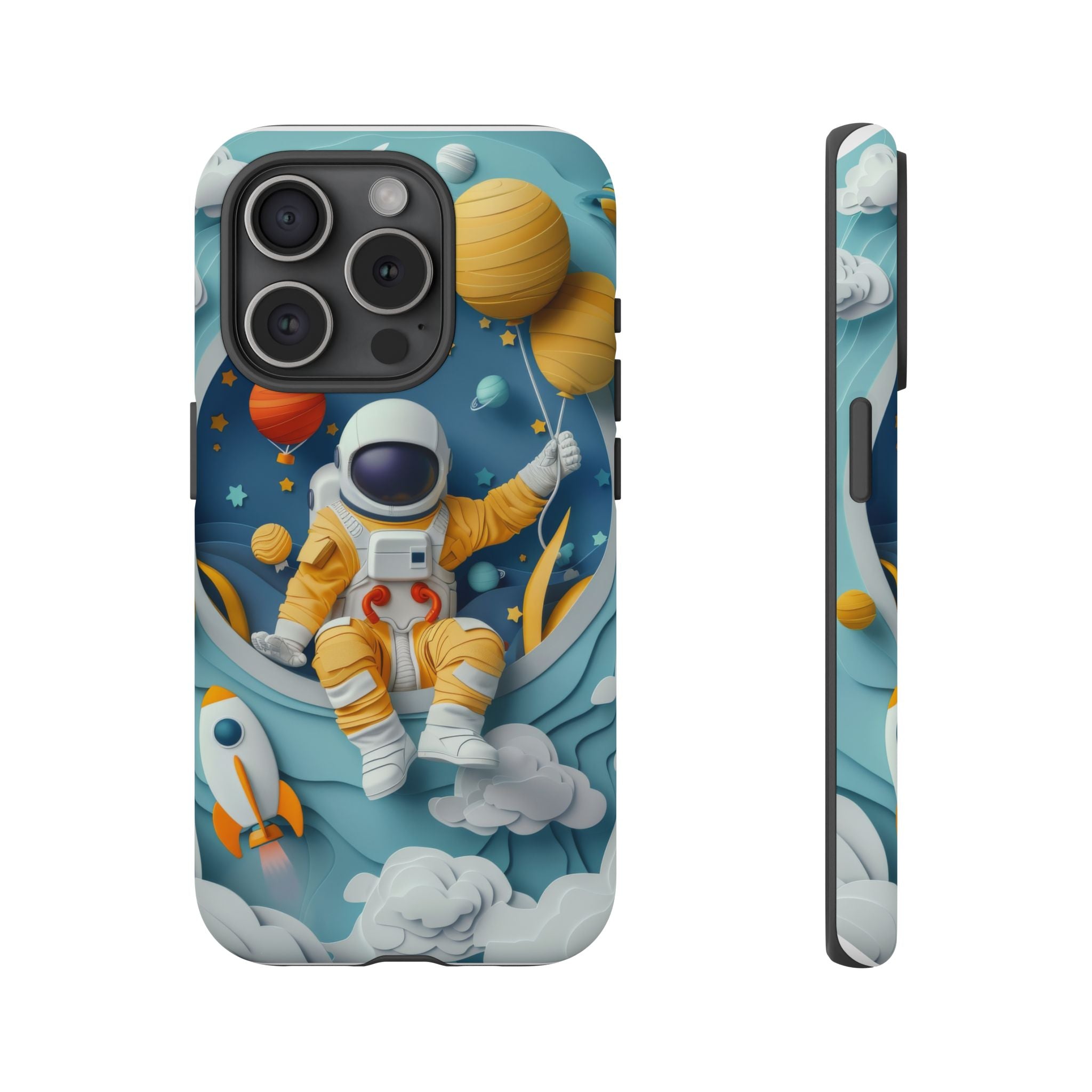 Astronaut Space Phone Case | Cute Retro Rocket & Planets iPhone Cover