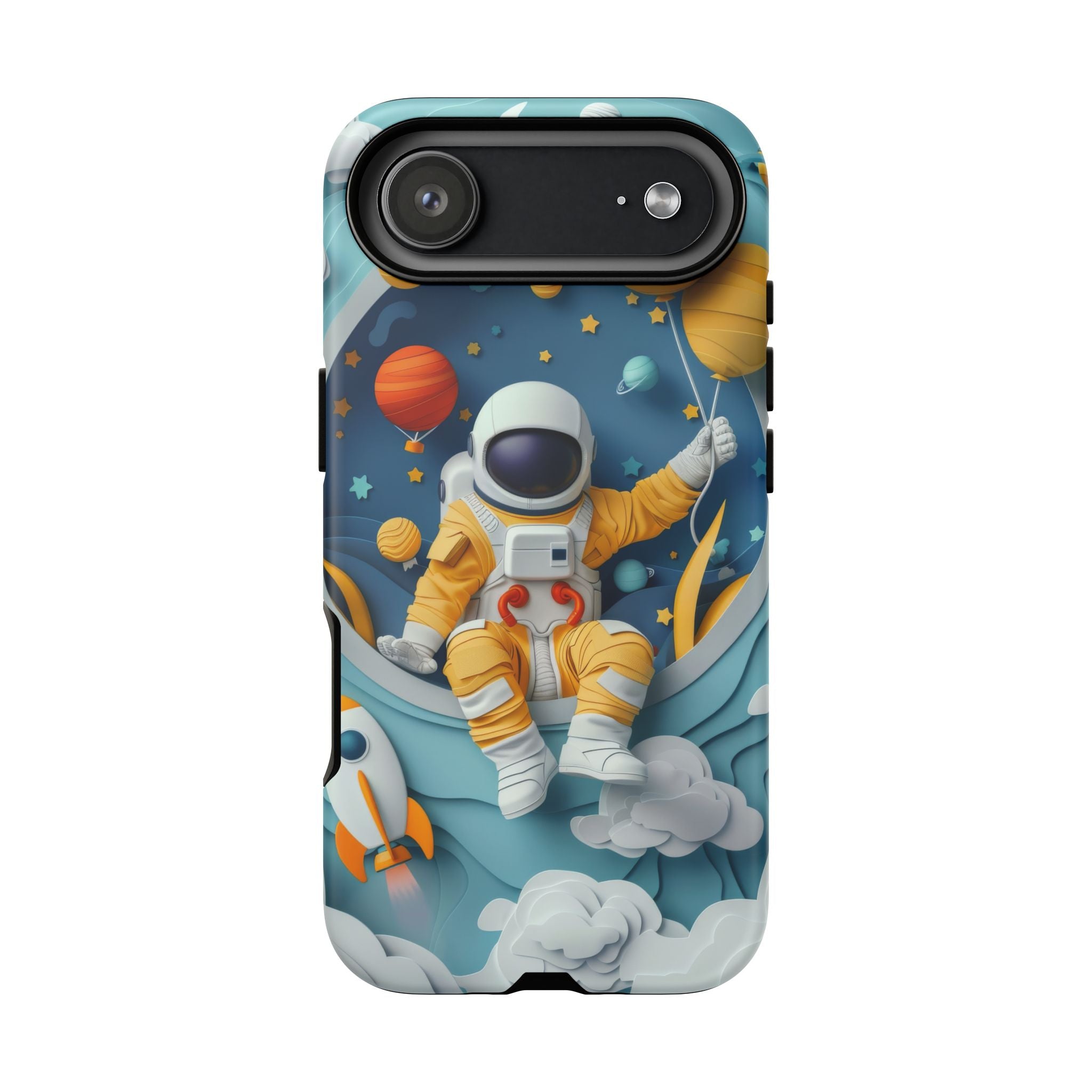 Astronaut Space Phone Case | Cute Retro Rocket & Planets iPhone Cover