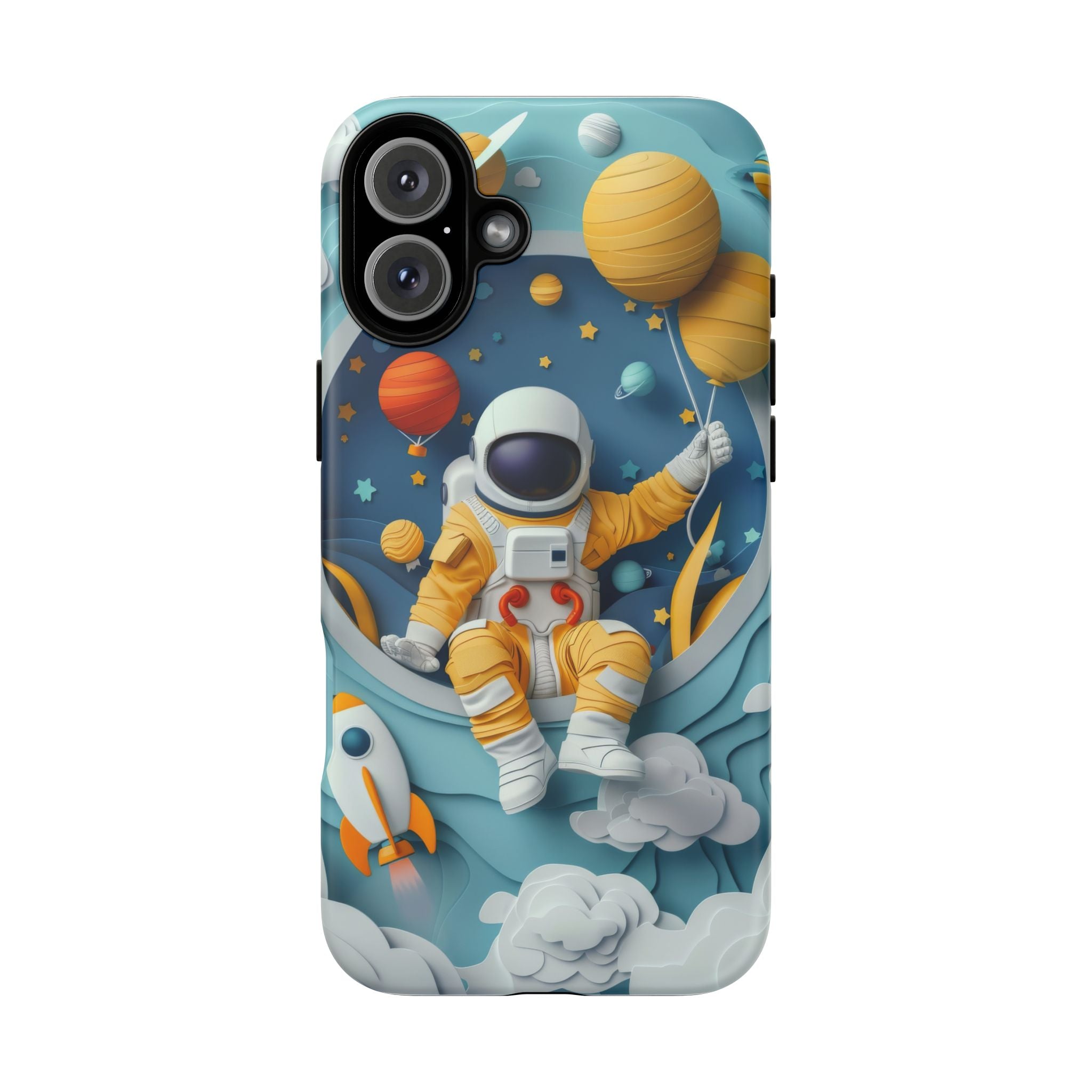 Astronaut Space Phone Case | Cute Retro Rocket & Planets iPhone Cover