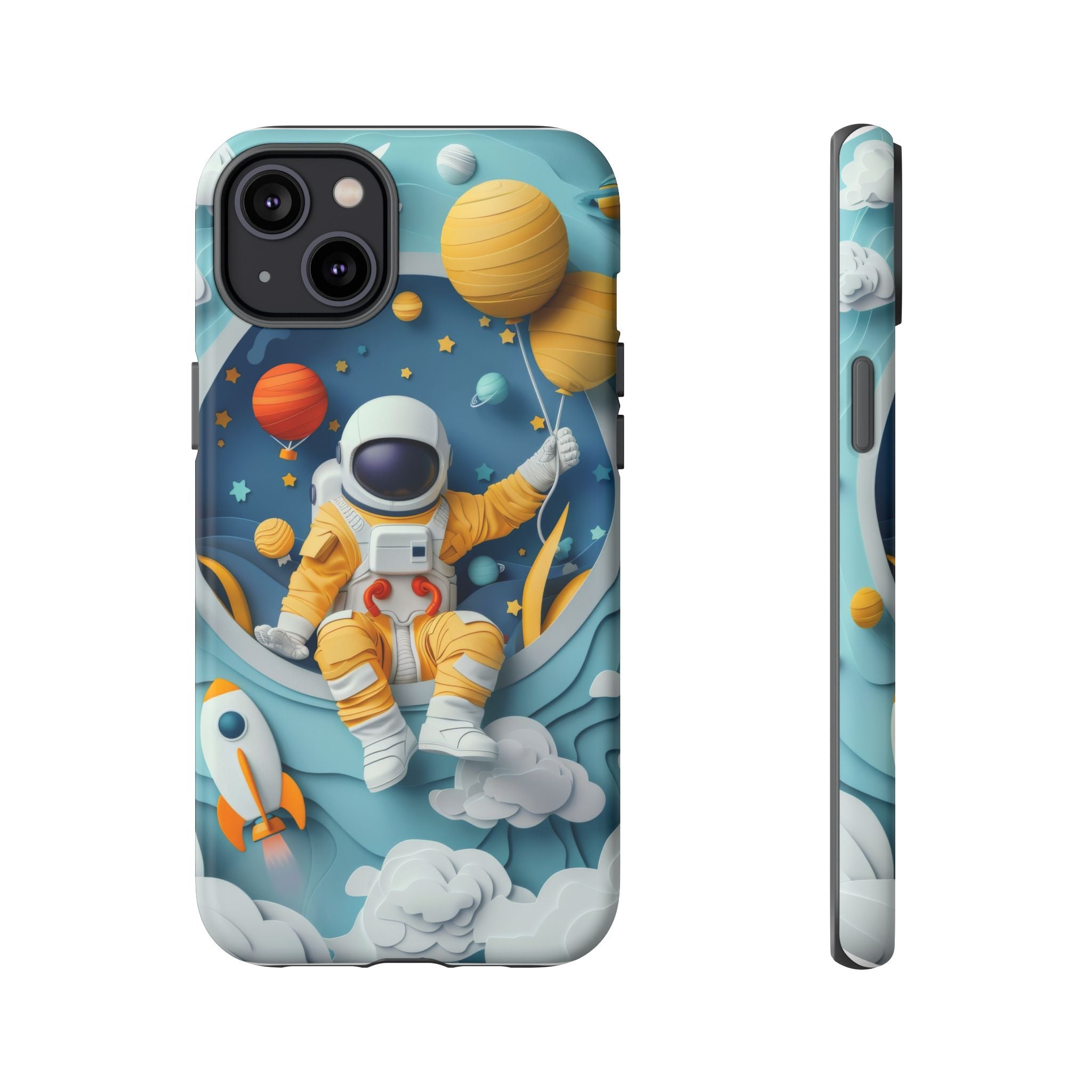 Astronaut Space Phone Case | Cute Retro Rocket & Planets iPhone Cover
