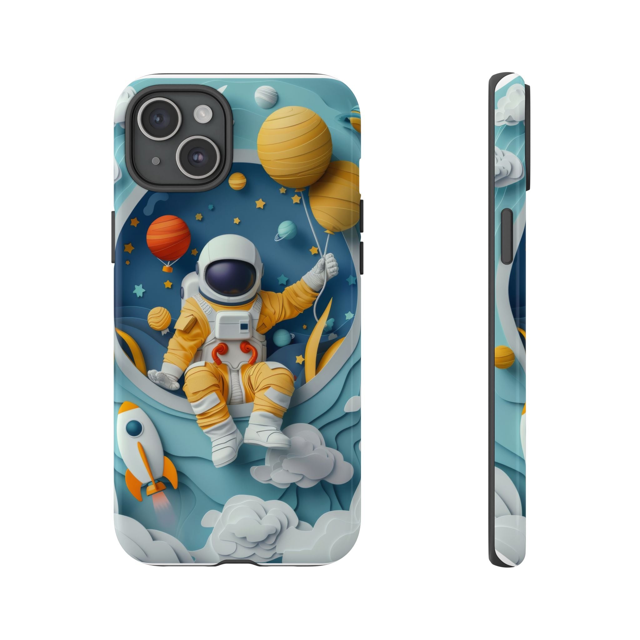 Astronaut Space Phone Case | Cute Retro Rocket & Planets iPhone Cover