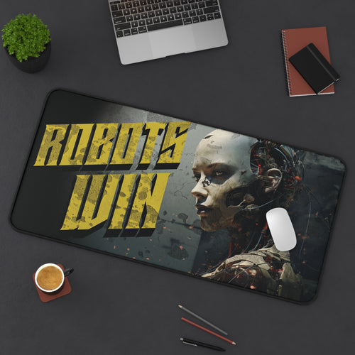 "Robots Win" Futuristic Cybernetic XL Gaming Mouse Pad