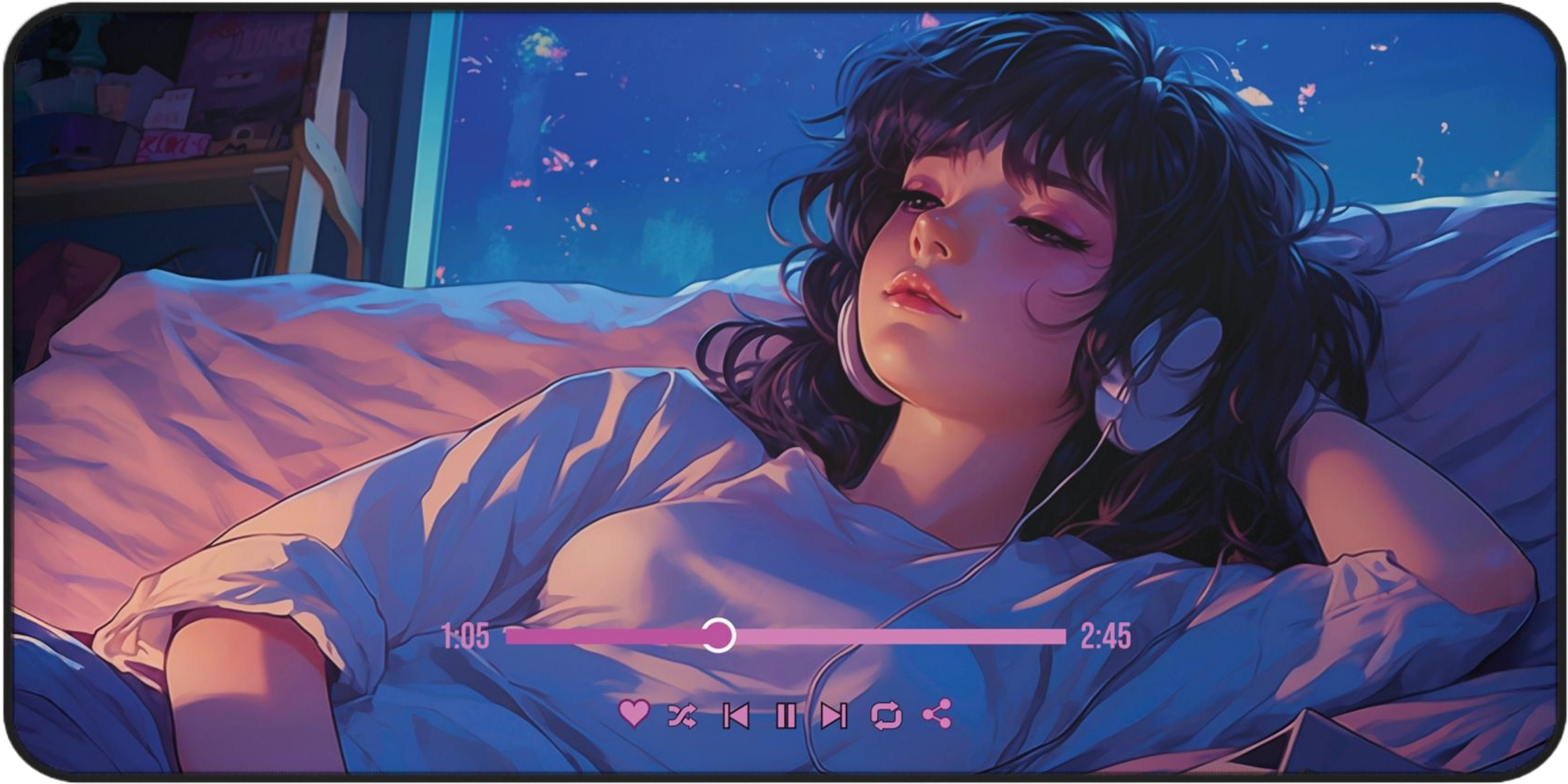 Midnight Lo-Fi Dreams – XL Aesthetic Anime Gaming Mouse Pad